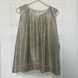 Calvin Klein Metallic Gold Tank Top NWT sz XL